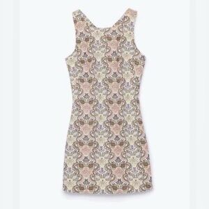 Zara Trafaluc Sleeveless Patterned Jacquard Shift Dress